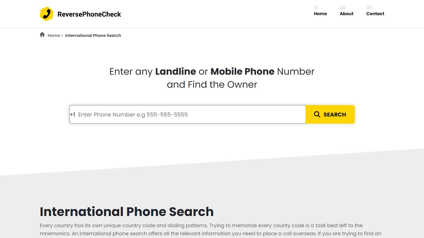 Online International Phone Search Options - ReversePhoneCheck
