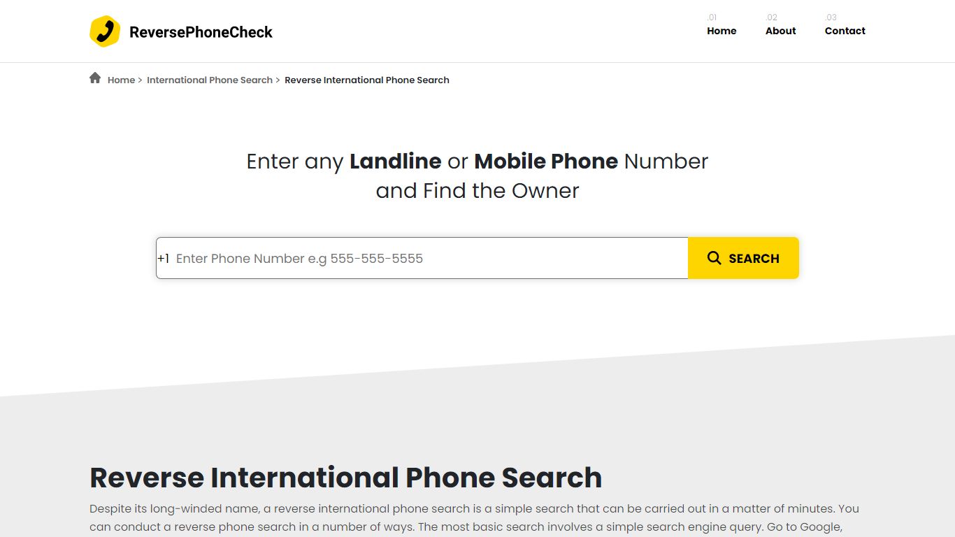 Reverse International Phone Search - ReversePhoneCheck